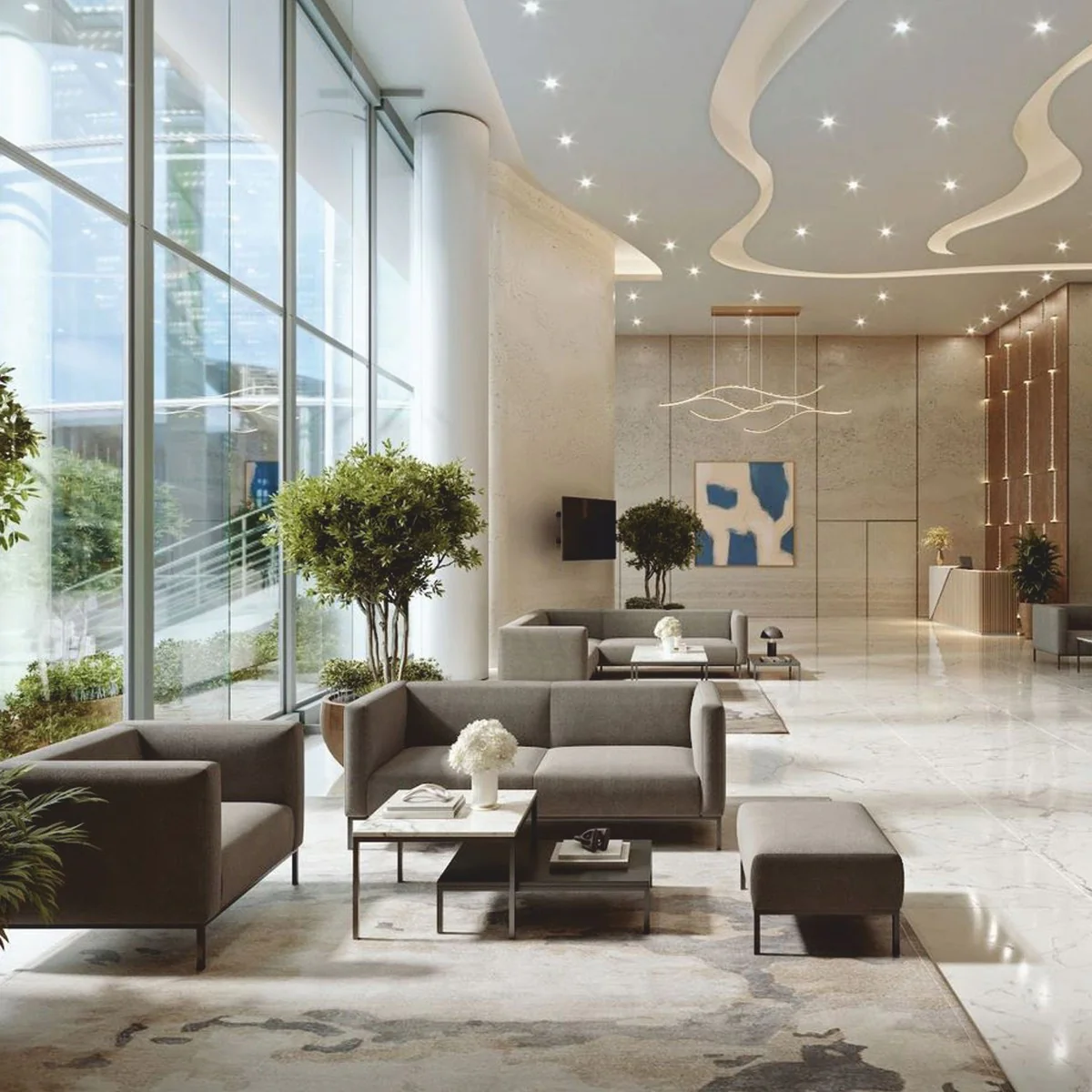 Luxus Couchtisch mit Marmorplatte Weiß / Schwarz 120 cm - Luxus Möbel