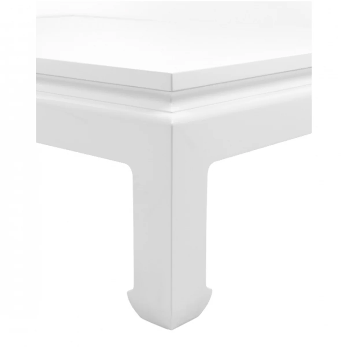 Luxus Art Deco Designer Mahagoni Couchtisch Weiß - Wohnzimmer Salon Tisch - Luxus Kollektion