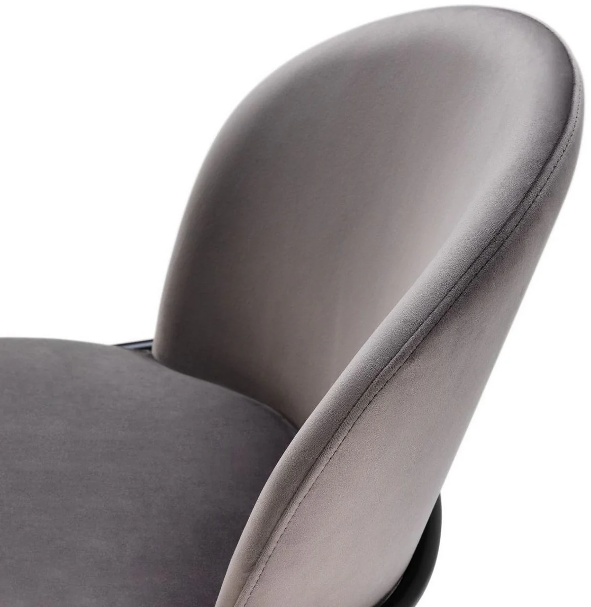 Luxus Esszimmerstühle Grau / Schwarz 49 x 56 x H. 82 cm - Küchenstühle mit edlem Samtstoff - Esszimmer Set