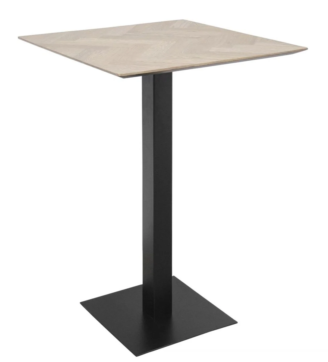 Luxus Bartisch Naturfarben / Schwarz 70 x 70 x H. 101 cm - Gastronomie & Barmöbel