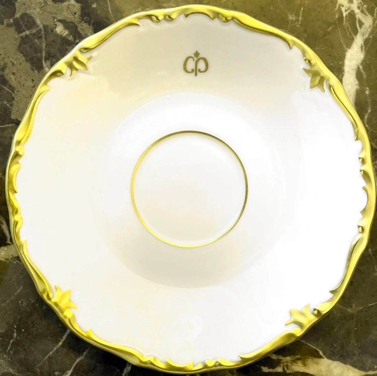 Luxus Barock Kaffeetassen 6er Set Weiß / Gold - Edles Reichenbach Porzellan - Made in Germany