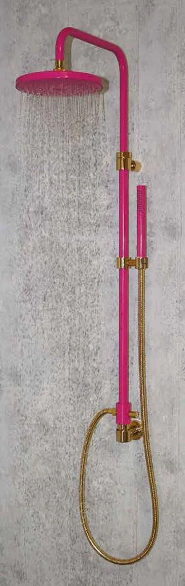 Luxus Badezimmer Duschgarnitur Pink / Gold - Made in Italy