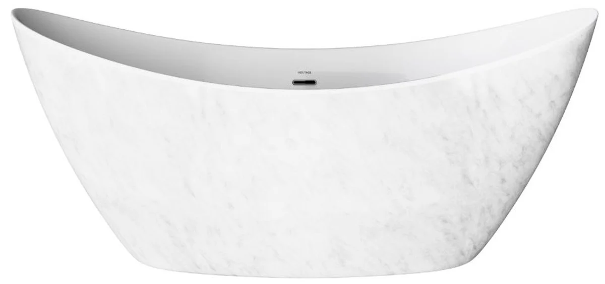 Freistehende Luxus Acryl Badewanne mit Marmoroptik Weiß 173 x 73 x H. 75 cm - Luxus Bad Accessoires - Luxus Kollektion