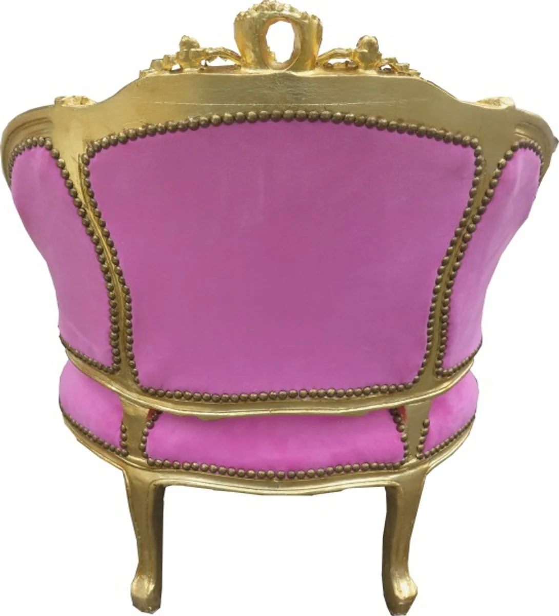 Barock Salon Lounge Sessel Rosa / Gold - Cocktailsessel