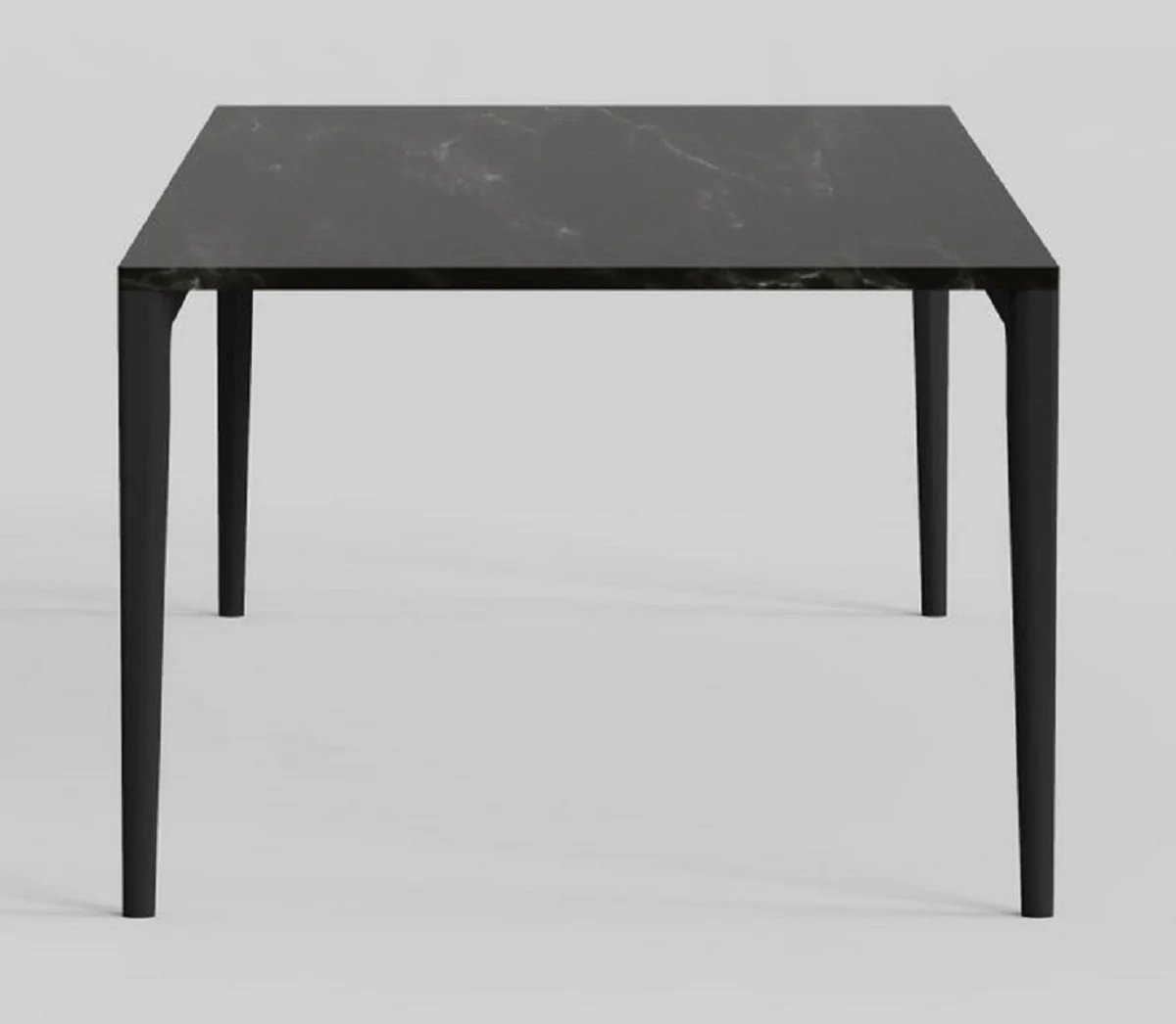 Luxus Esstisch mit Kunstmarmor Tischplatte Schwarz 240 cm