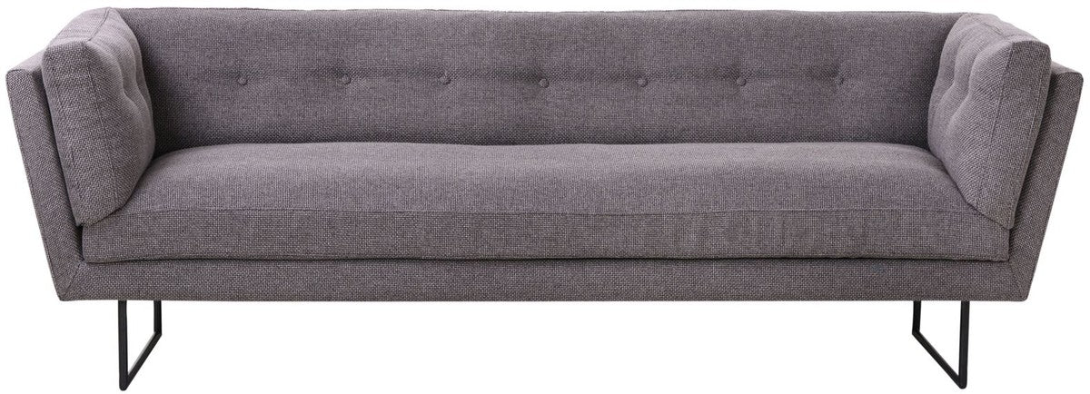 Luxus Wohnzimmer Sofa Dunkelgrau / Schwarz 230 x 87 x H. 78 cm - Wohnzimmermöbel