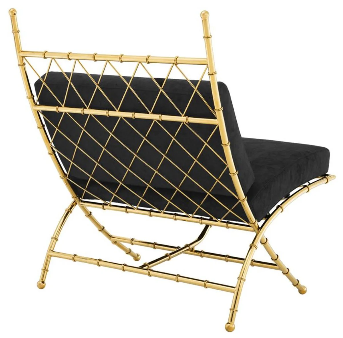 Luxus Klappstuhl Gold / Schwarz 75 x 81,5 x H. 92 cm - Luxus Möbel