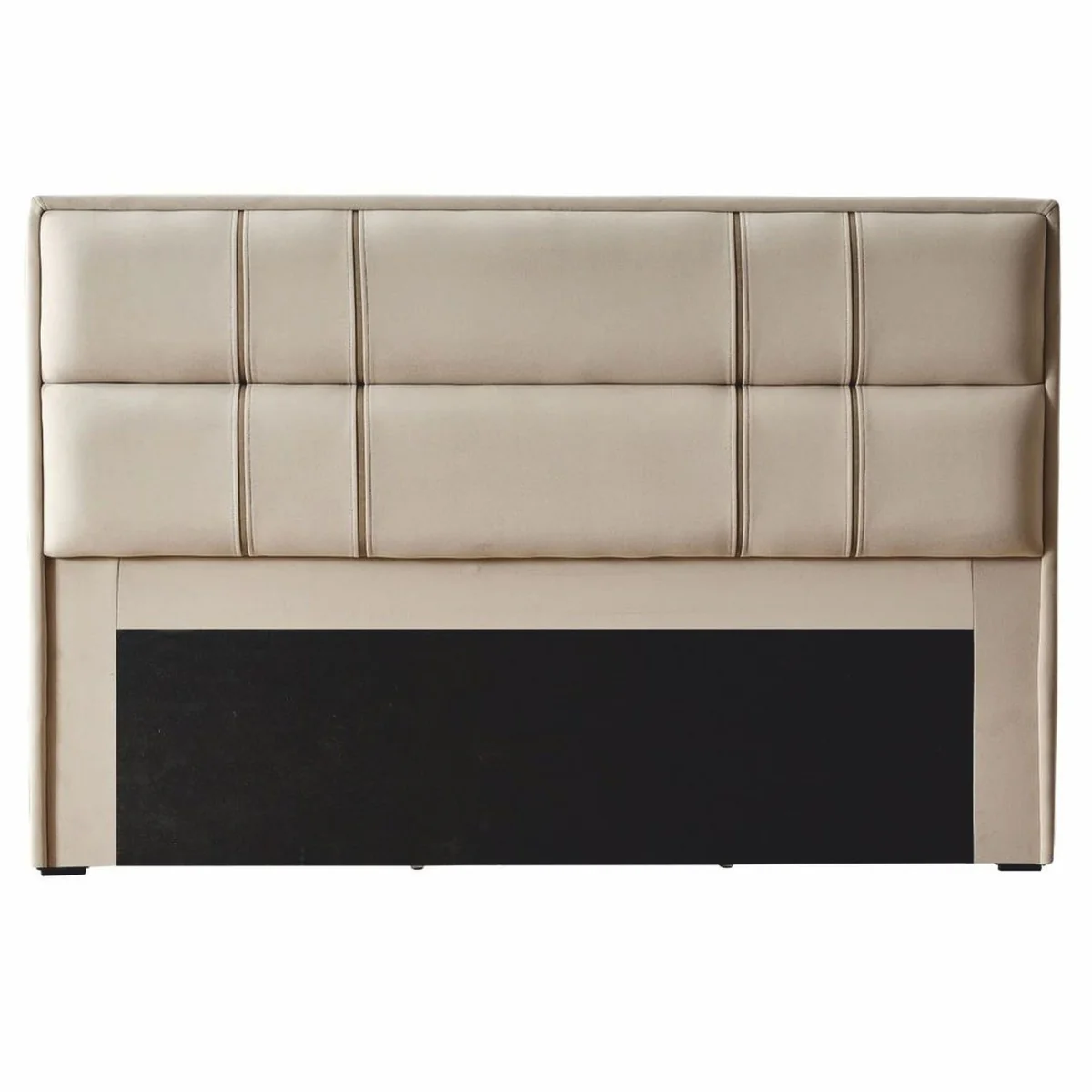 Luxus Bett-Kopfteil Beige / Schwarz 200 cm - Hotel & Schlafzimmer Möbel