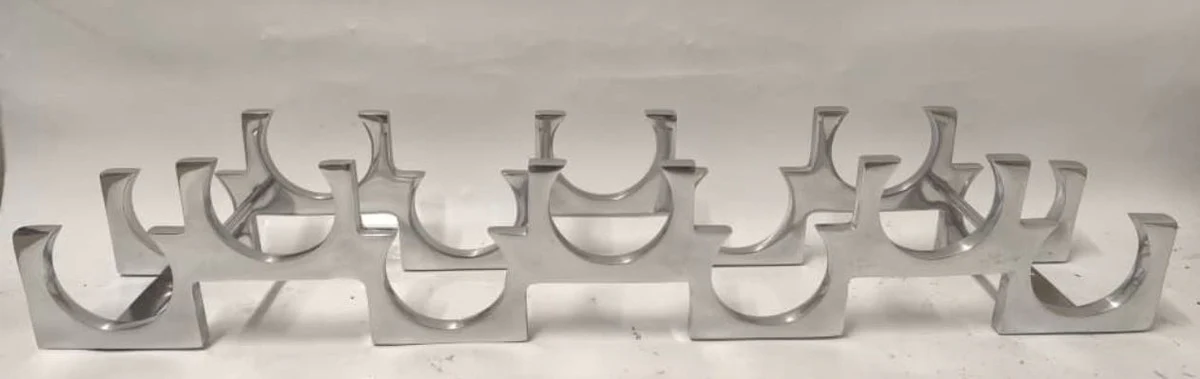 Aluminium Wand Weinregal Silber H. 84 cm - Deko Accessoires