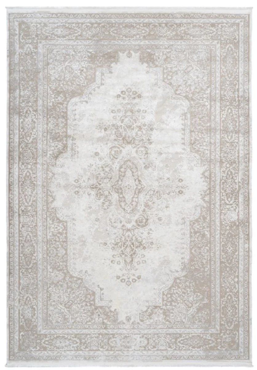 Teppich Vintage Cremefarben - Verschiedene Größen - Rechteckiger Teppich im Vintage Look - Wohnzimmer Deko Accessoires