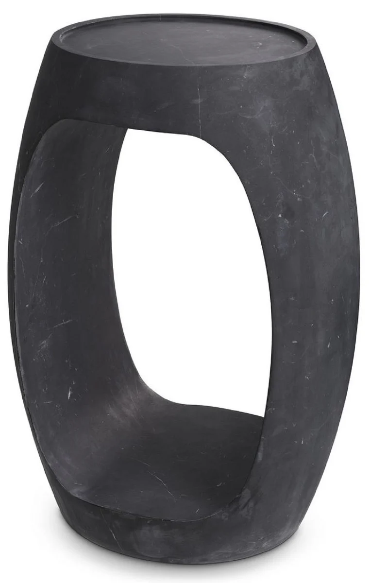 Luxus Marmor Beistelltisch Schwarz 37 x 29 x H. 55,5 cm - Marmor Möbel - Luxus Qualität