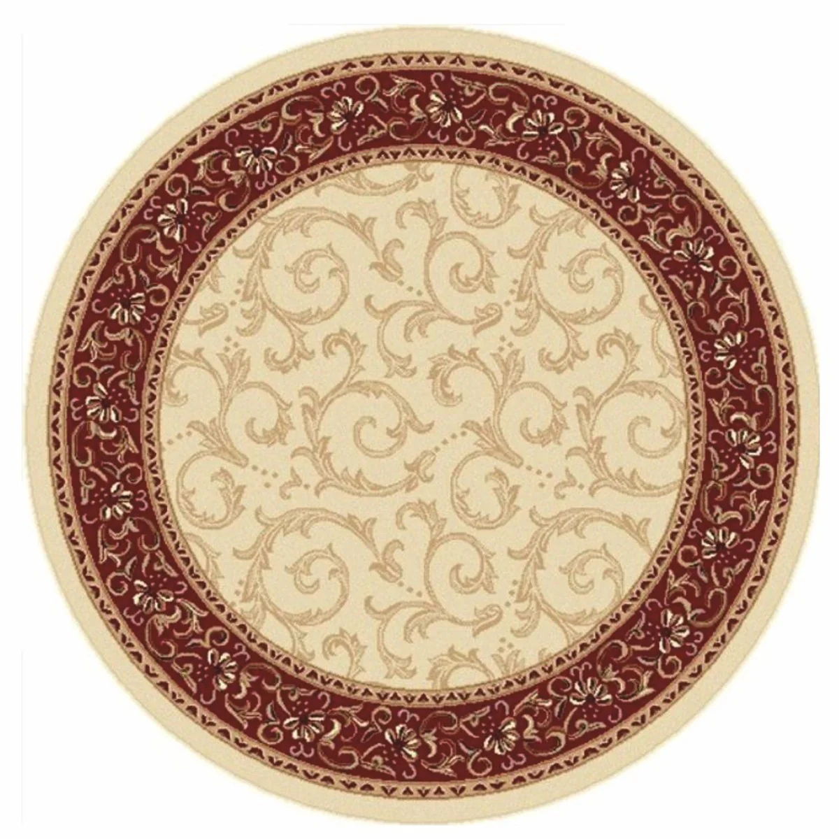 Luxus Barock Wohnzimmer Teppich Creme / Bordeauxrot - Verschiedene Größen