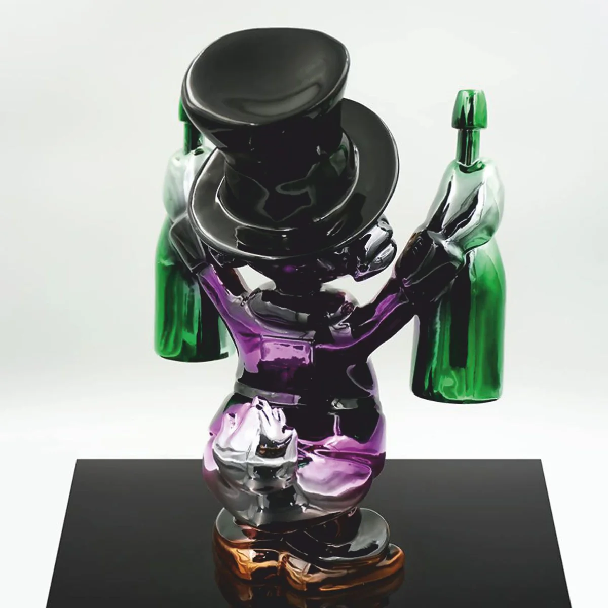 Deko Figur Ente Bunt Chrom H. 45 cm - Deko Skulptur