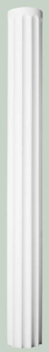 Barock Zierelement Säule Weiß 22 x 22 x H. 199,5 cm - Prunkvolle Wanddeko - Barock Deko