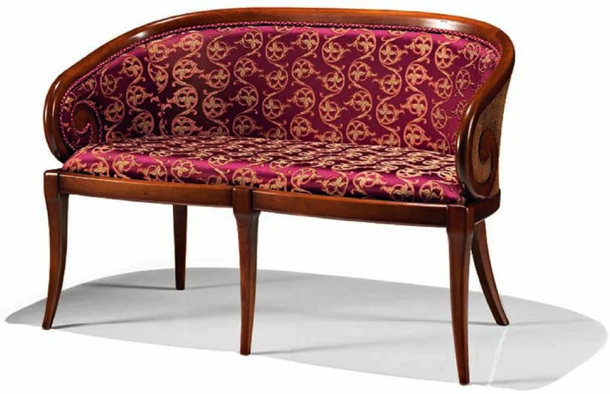 Luxus Barock Sofa Lila / Braun 121 cm - Made in Italy