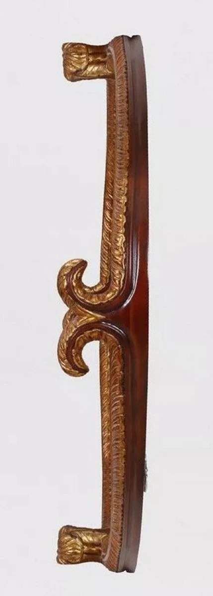 Luxus Barock Wandspiegel Antik Gold / Dunkelbraun - Ovaler Spiegel im Barockstil - Barock Garderoben Spiegel - Luxus Möbel im Barockstil - Barock Möbel - Edel & Prunkvoll