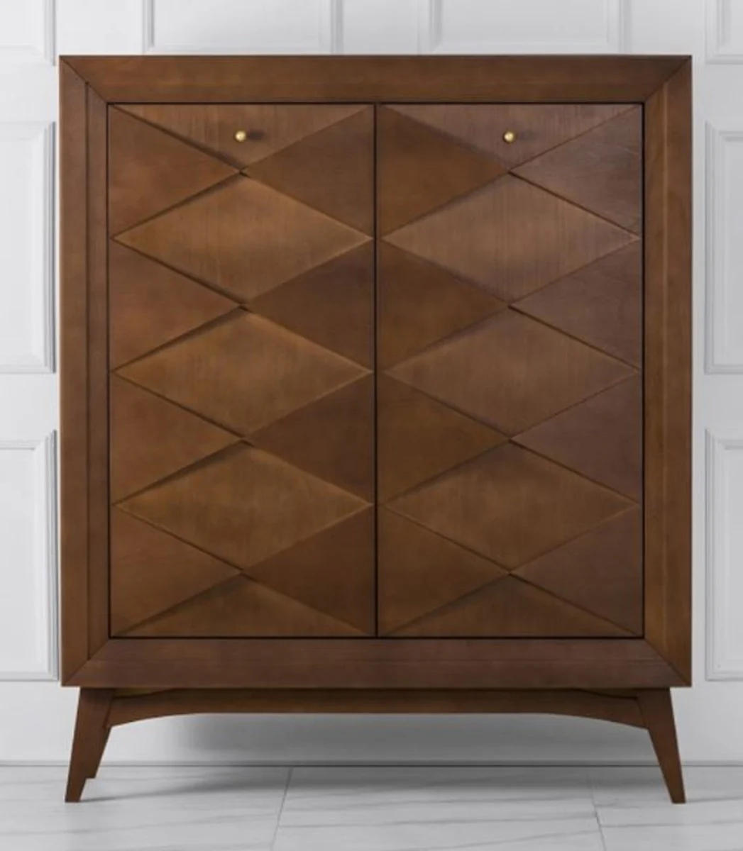 Luxus Neoklassik Kommode Holzfarben Braun 120 x H143 cm - Sideboard Art Deco Möbel