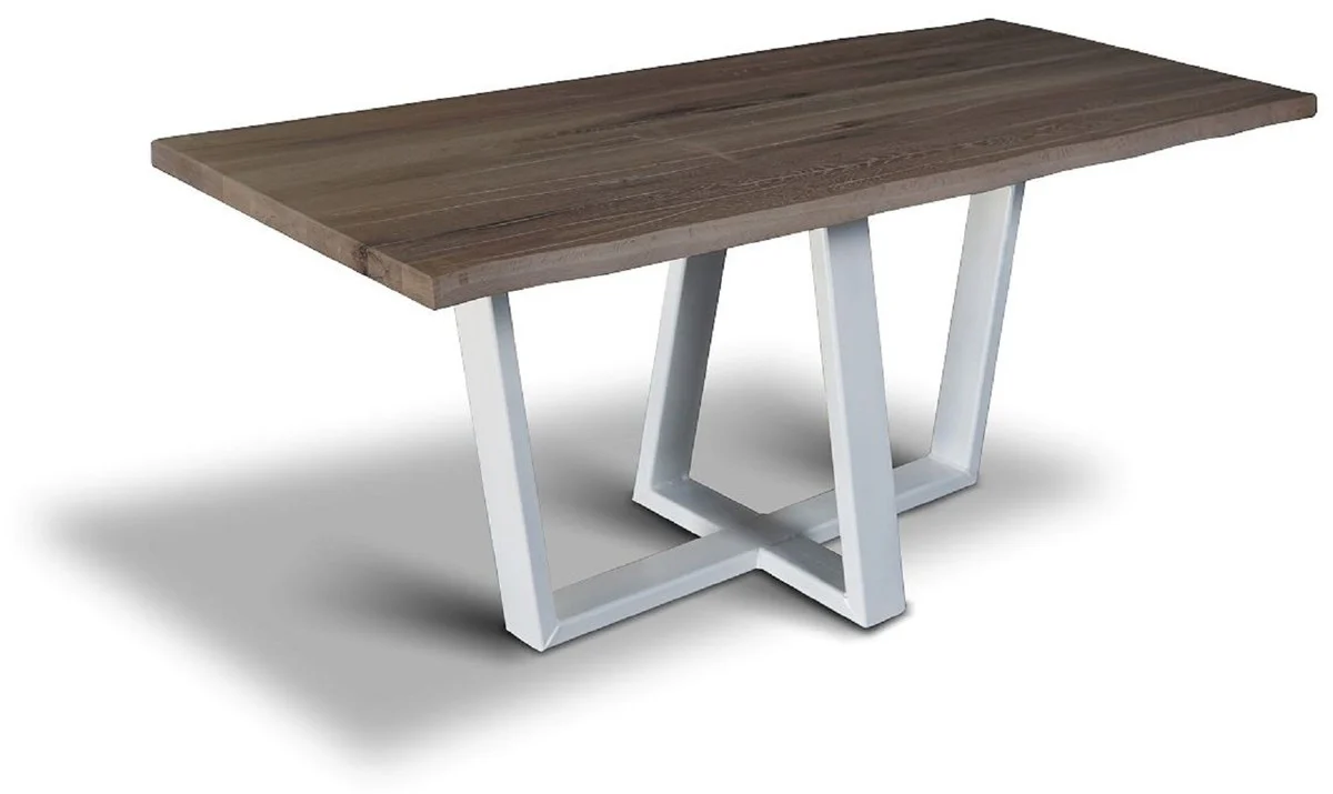 Luxus Massivholz Esstisch mit Stahlbeinen - Verschiedene Farben & Größen - Küchentisch in rustikaler Optik - Rustikale Massivholz Esszimmer Möbel