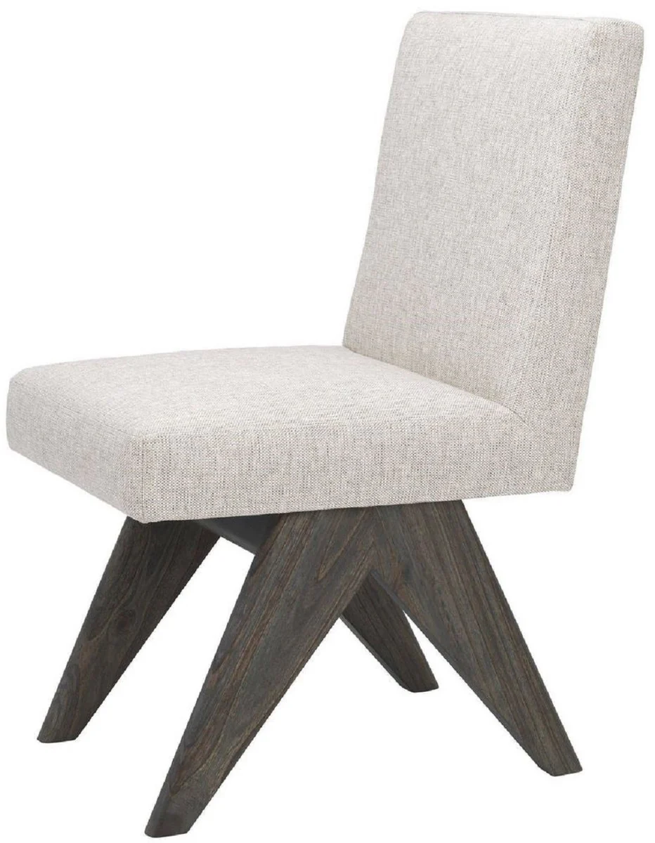 Luxus Esszimmerstuhl Naturfarben / Braun 48 x 54 x H. 86 cm - Massivholz Küchenstuhl - Luxus Esszimmer Möbel