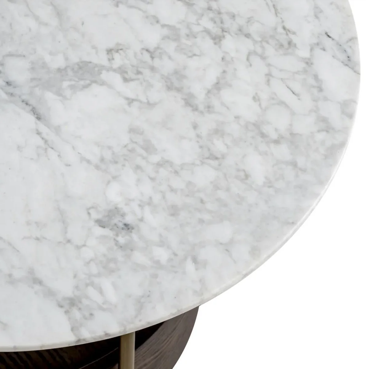 Luxus Beistelltisch mit Marmorplatte Braun / Weiß / Messing 59,5 x 45 x H. 54,5 cm - Wohnzimmer Möbel - Luxus Möbel - Wohnzimmer Einrichtung - Luxus Qualität