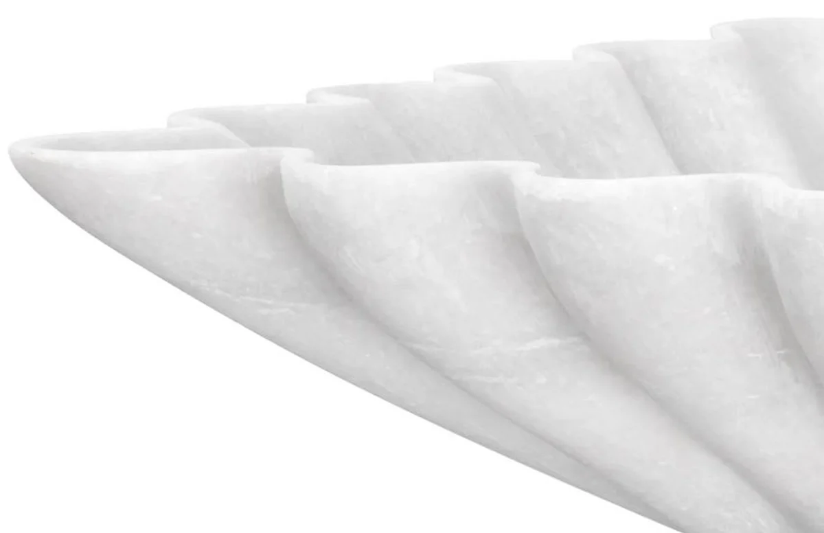 Luxus Deko Marmor Schüssel Weiß 30,5 x 30,5 x H. 8 cm - Deko Schale - Quadratische Obstschale - Esstisch Deko - Deko Accessoires - Luxus Accessoires - Luxus Qualität