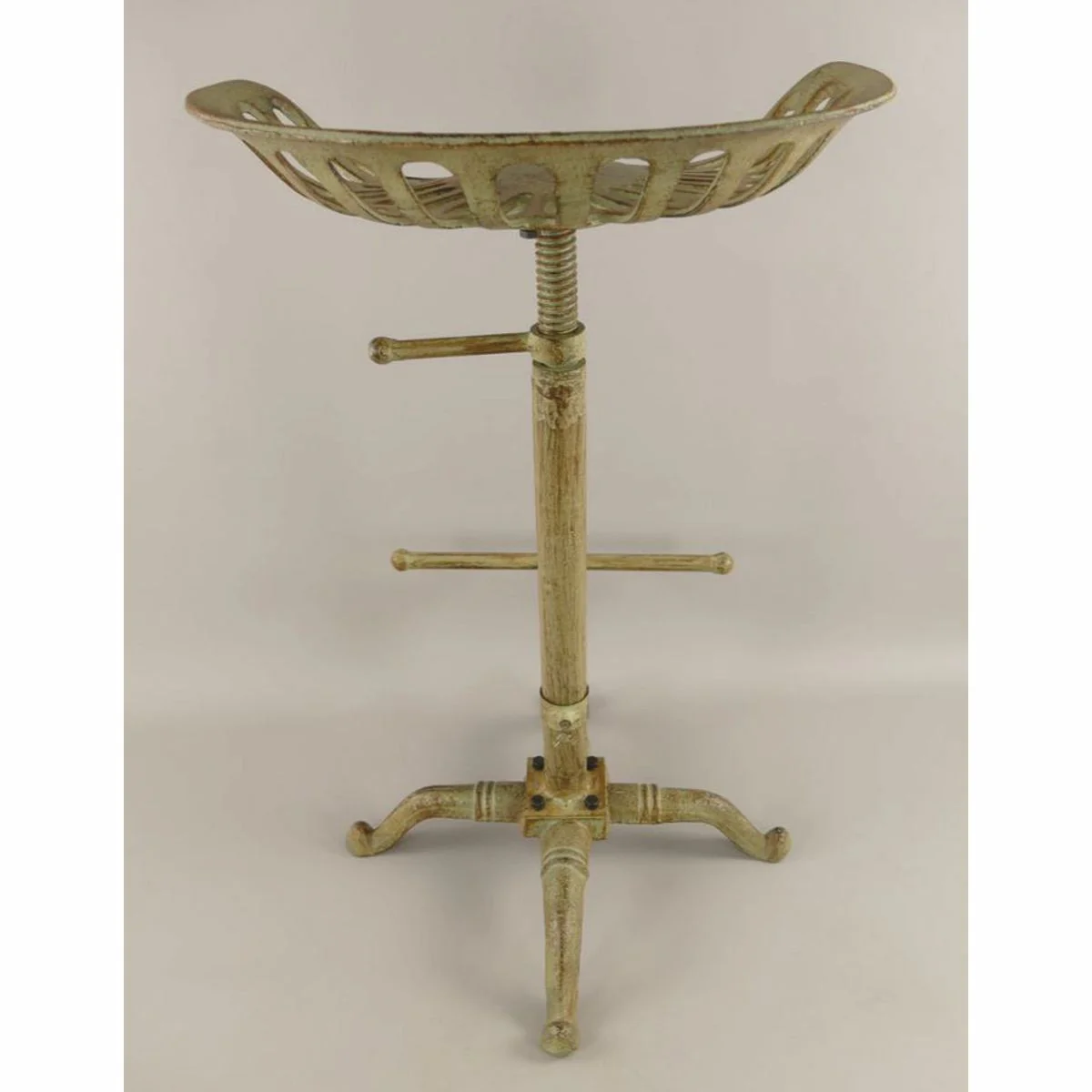 Industrie Stil Gusseisen Barhocker Rustikal Grün H. 75 cm