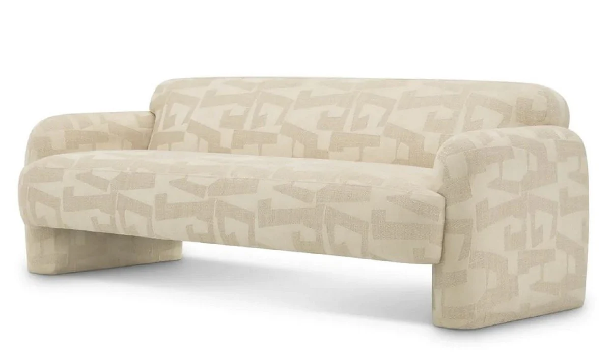 Luxus Sofa Sandfarben 220 cm - Wohnzimmer & Hotel Möbel