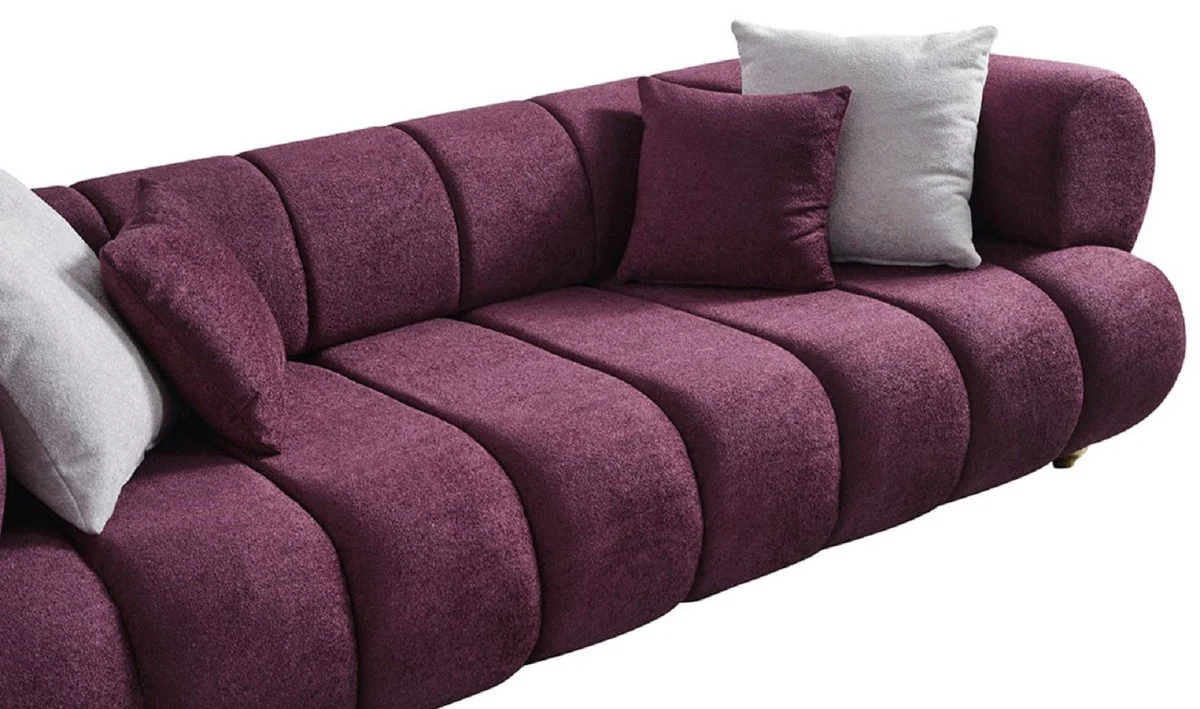 Luxus 4er Sofa Lila / Gold - Modernes Wohnzimmer Sofa - Moderne Wohnzimmer Möbel - Luxus Kollektion