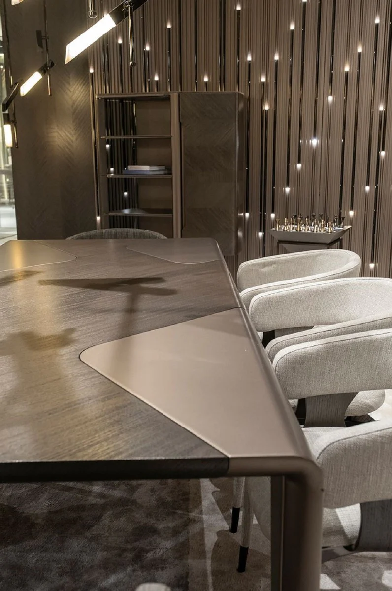 Luxus Vitrine Dunkelbraun / Bronze 105,95 x 48,15 x H. 170 cm - Vitrinenschrank mit Tür - Hotel Möbel - Luxus Möbel - Luxus Kollektion