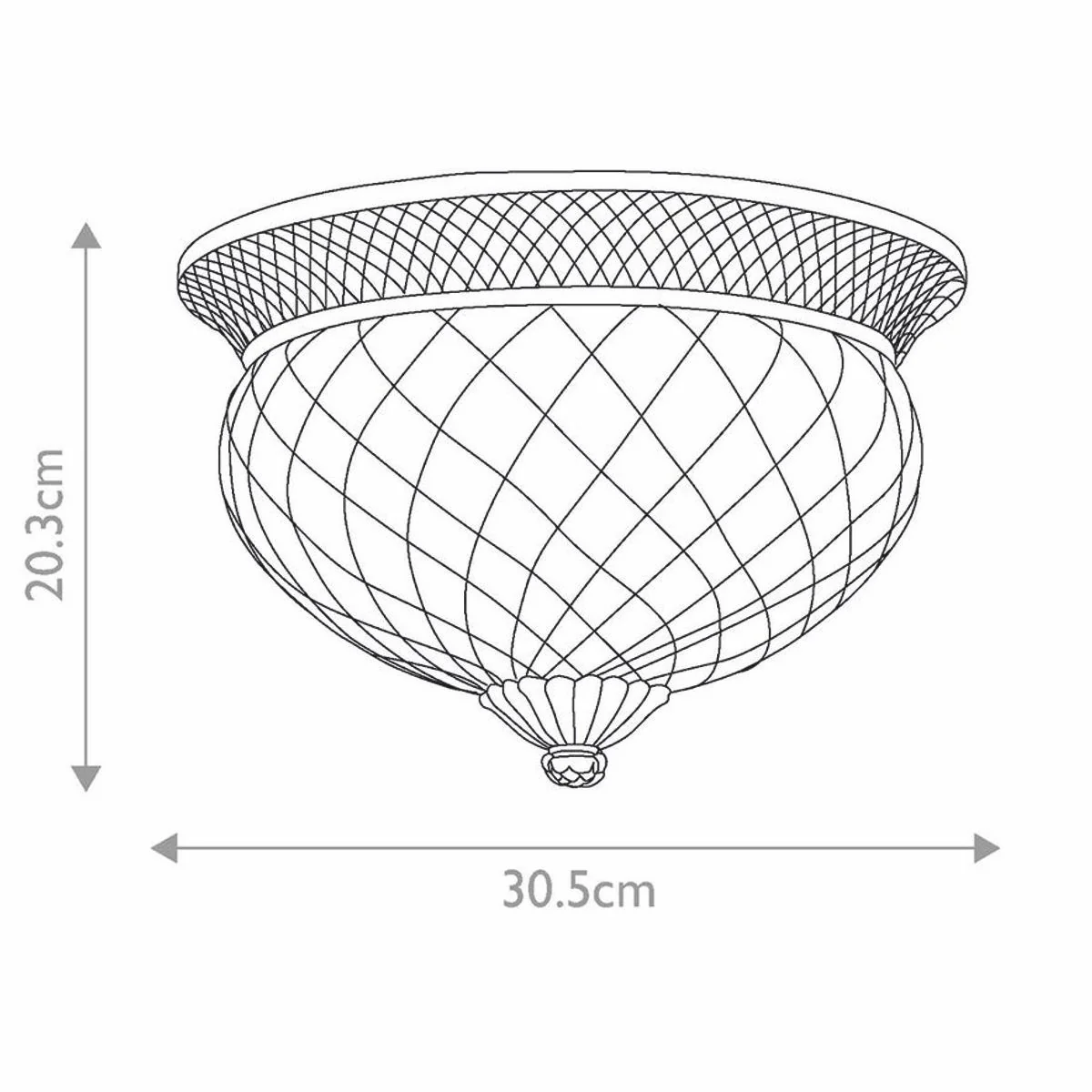 Barock Kristall Deckenleuchte Antik Silber Ø 30,5 cm