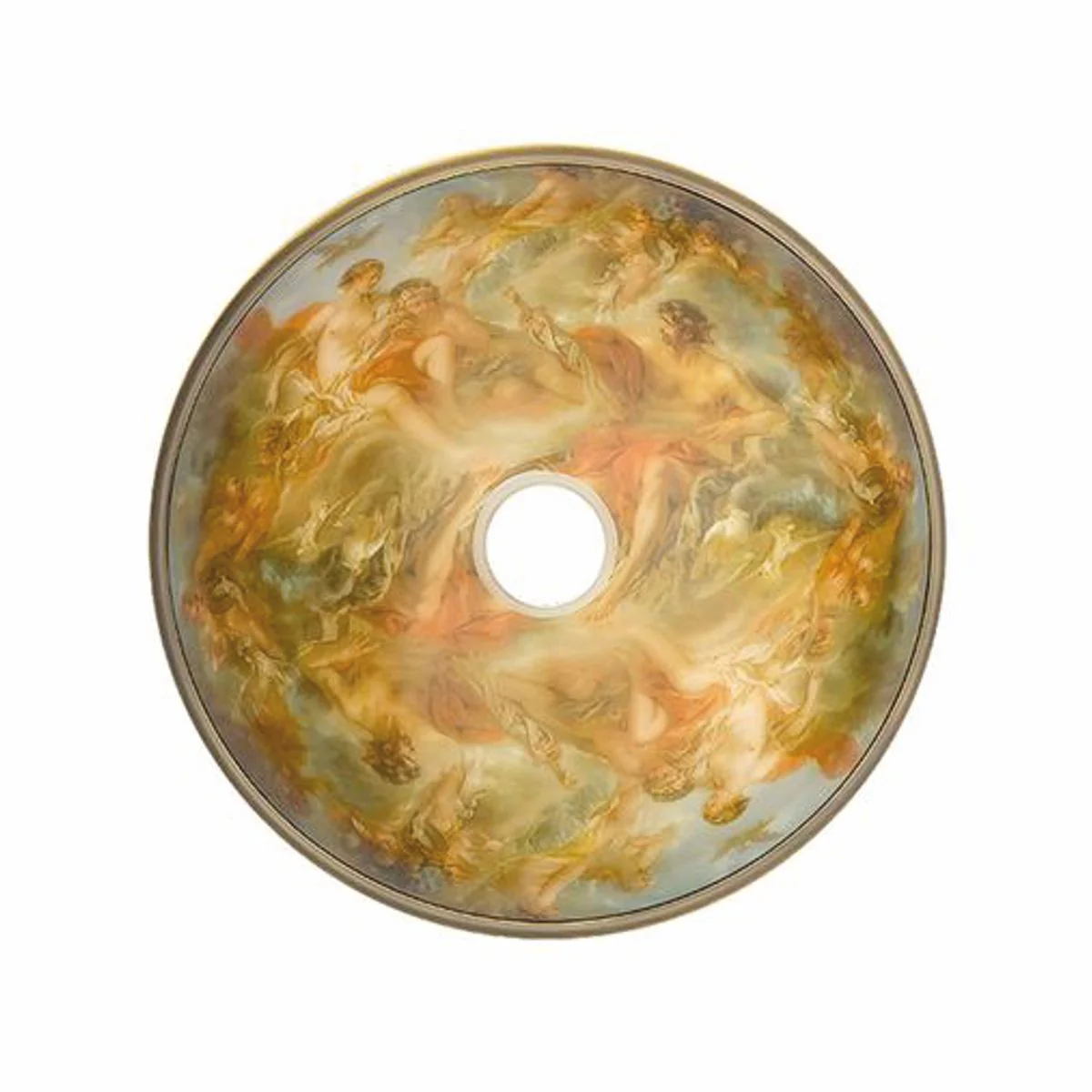 Luxus Barock Kronleuchter Messing mit Patina Ø 91 x H. 70 cm