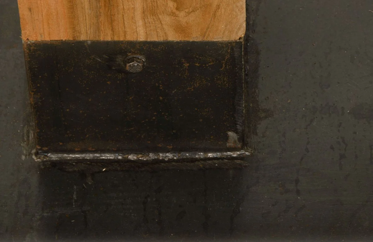 Luxus Teakholz Esstisch Braun / Schwarz 110 x 70 x H. 77 cm - Esszimmermöbel