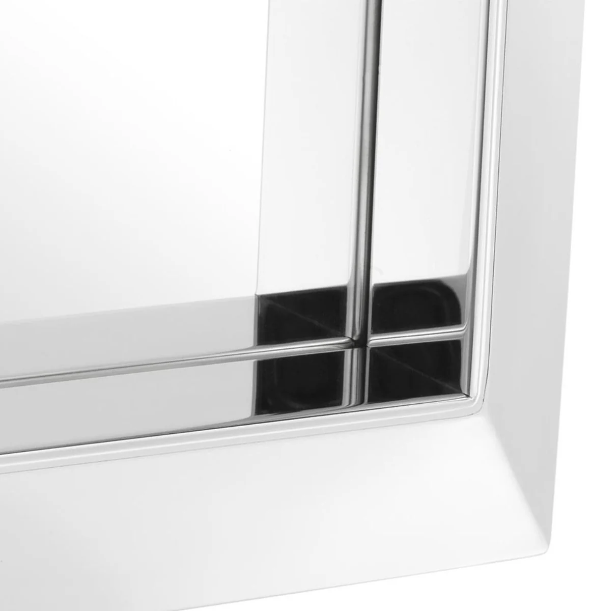 Luxus Spiegel Silber 31 x 7 x H. 31 cm - Edelstahl Wandspiegel