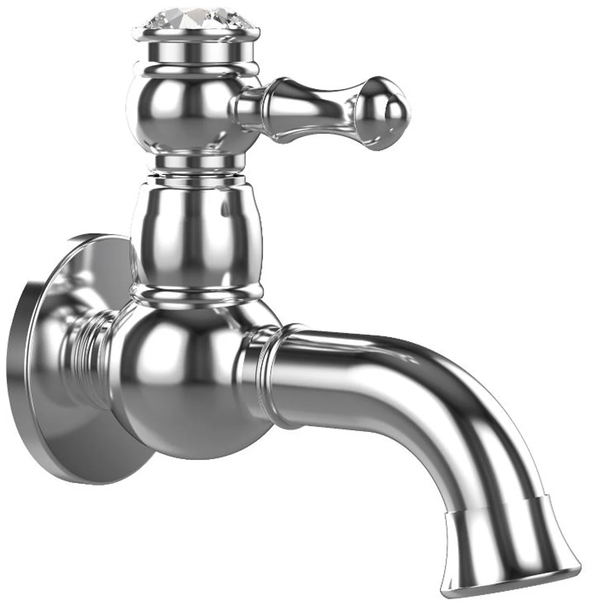 Luxus Jugendstil Einhebel Badewannenarmatur 14,8 x H. 12,8 cm - Verschiedene Farben - Eleganter Wasserhahn mit Kristallglas - Bad Zubehör
