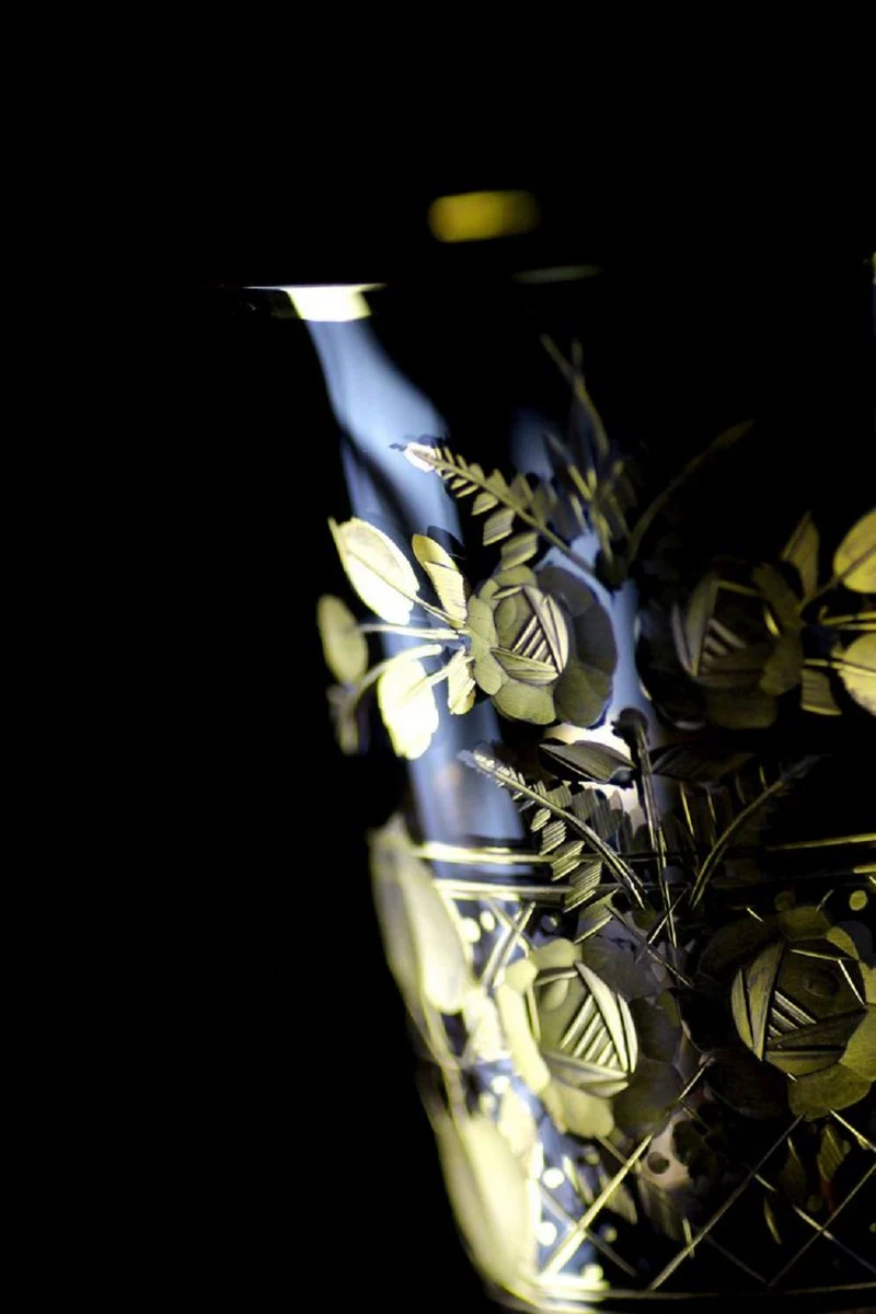 Luxus Barock Likörglas 6er Set Gold Ø 5,5 x H. 17 cm - Handgefertigte und handgravierte Likörgläser - Hotel & Restaurant Accessoires - Luxus Qualität