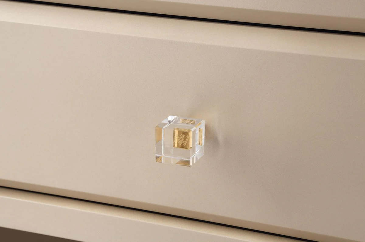 Luxus Kleiderschrank Beige 200 x 60 x H. 230 cm - Offener Schlafzimmer Schrank - Schlafzimmer Möbel - Hotel Möbel - Schlafzimmer Einrichtung - Luxus Möbel - Luxus Einrichtung