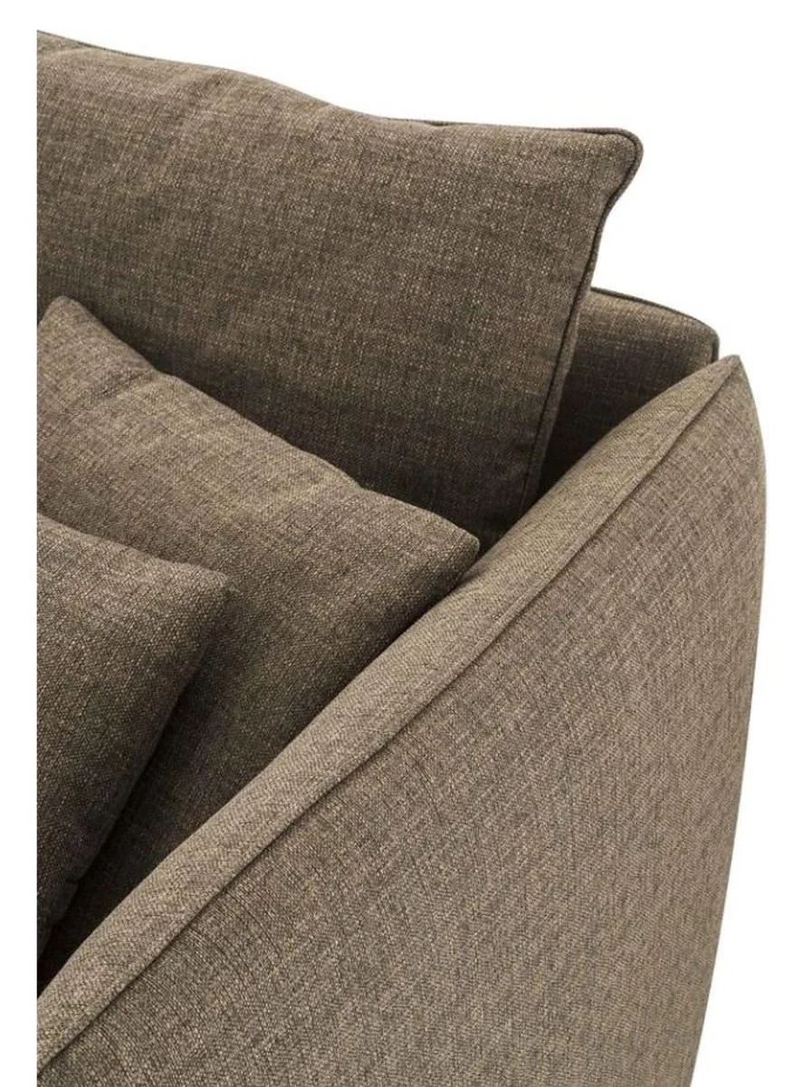 Designer 3er Sofa Braun - Luxus Hotel Möbel