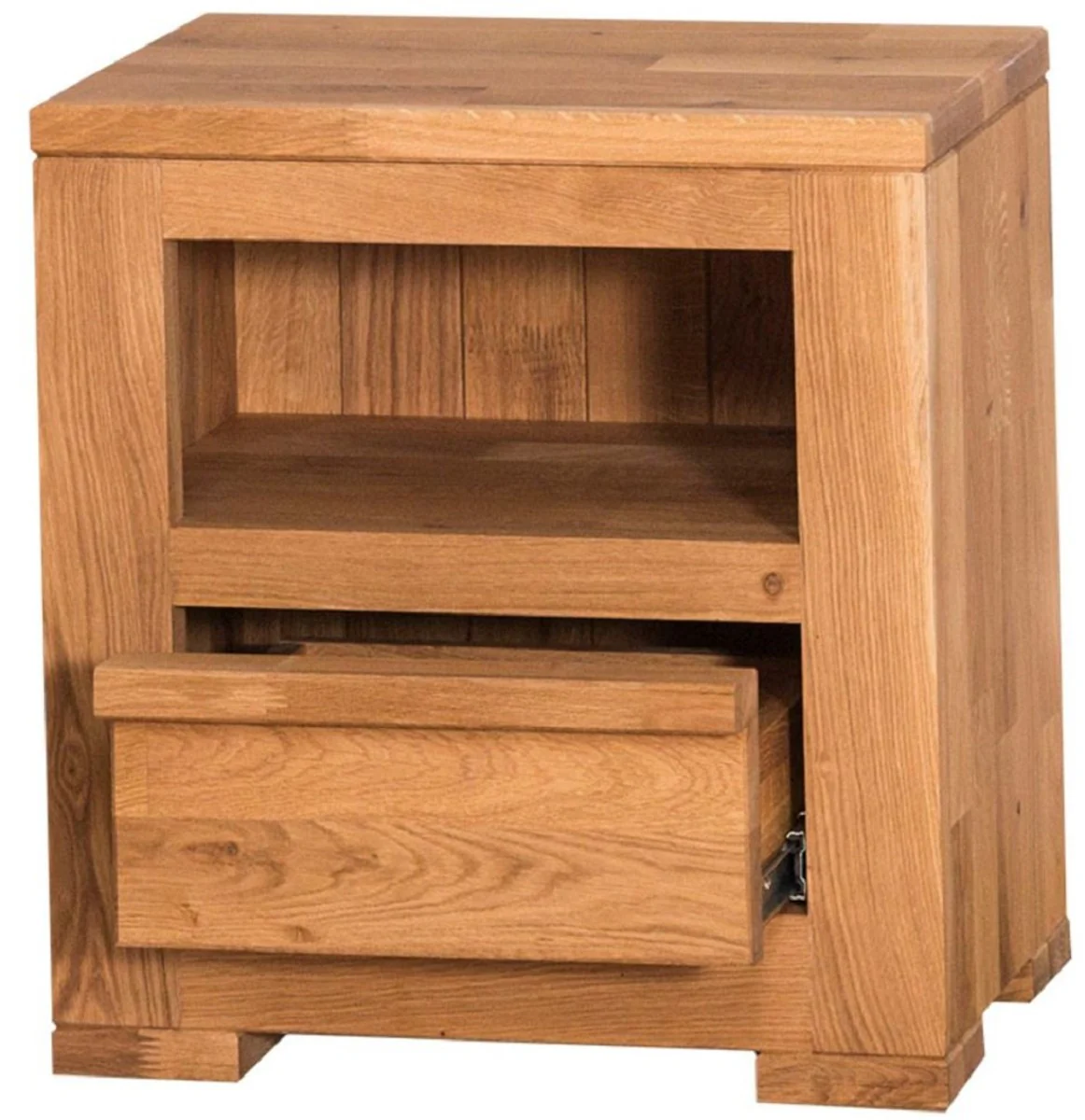 Landhausstil Nachttisch mit Schublade Naturfarben 47 x 32 x H. 50 cm - Landhausstil Schlafzimmermöbel