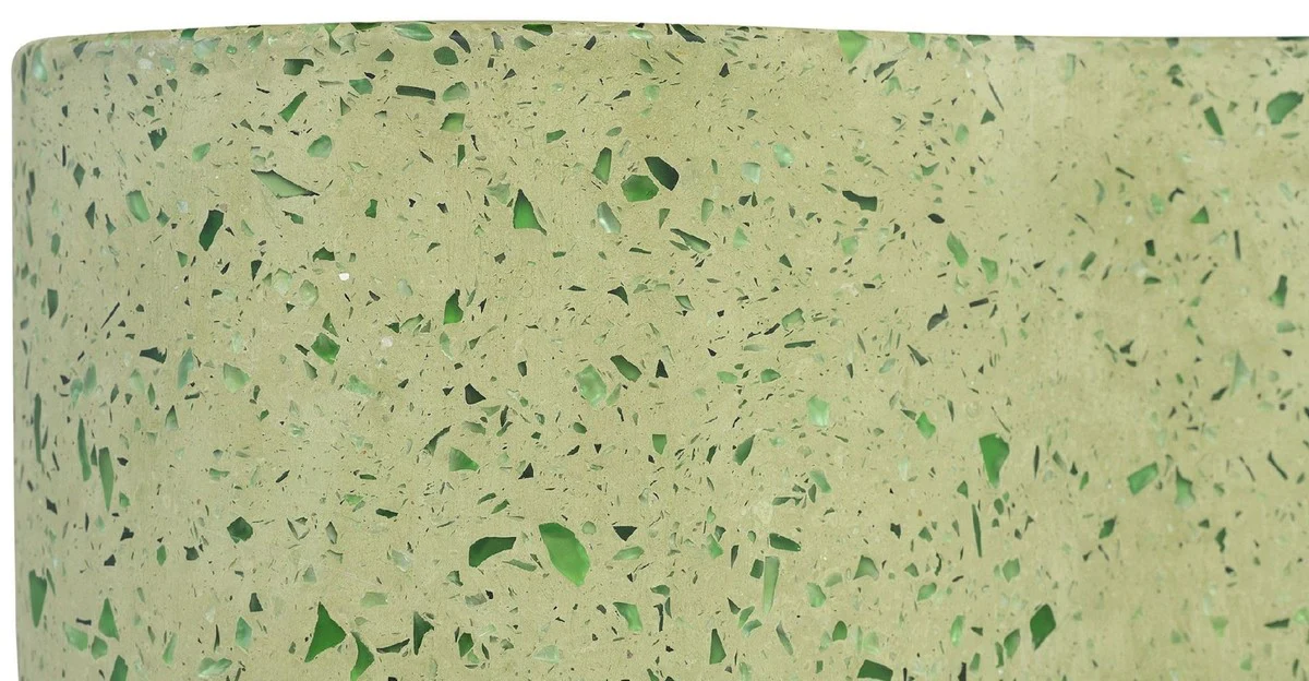 Luxus Terrazzo Naturstein Beistelltisch / Hocker Grün 41,5 x 41,5 x H. 45 cm - Wohnzimmer Möbel - Hotel Möbel - Naturstein Möbel - Luxus Möbel - Luxus Einrichtung