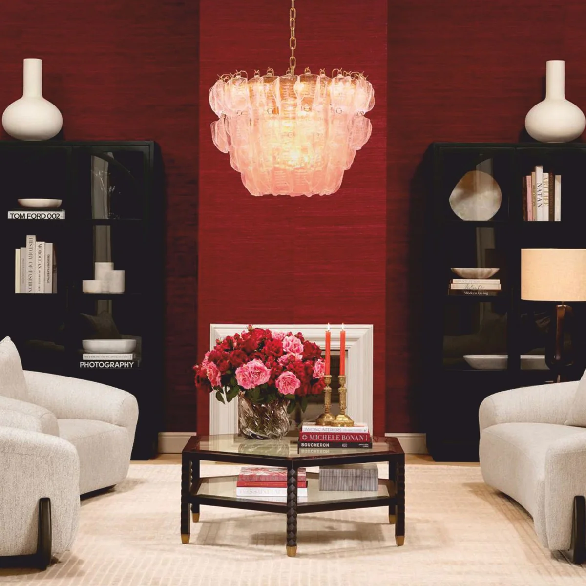 Luxus Hotel & Wohnzimmer Kronleuchter Rosa / Antik Messing Ø 85 x H. 61,5 cm