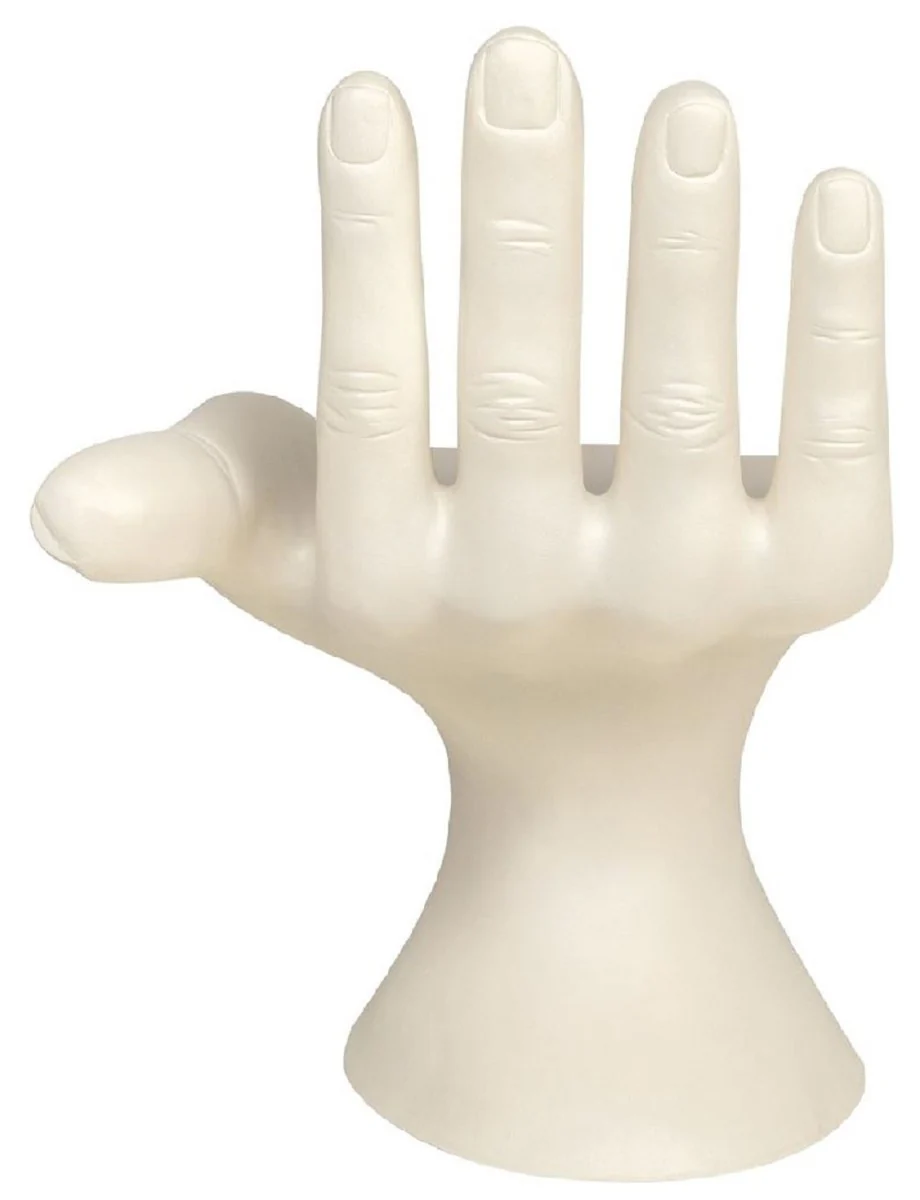 Luxus Designer Stuhl Hand Cremeweiß 60 x 50 x H. 89 cm - Fiberglas Stuhl - Luxus Möbel - Designer Möbel - Fiberglas Möbel