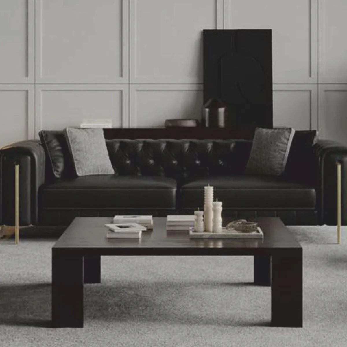 Luxus Couchtisch Dunkelbraun 140 cm - Wohnzimmer & Hotel Möbel