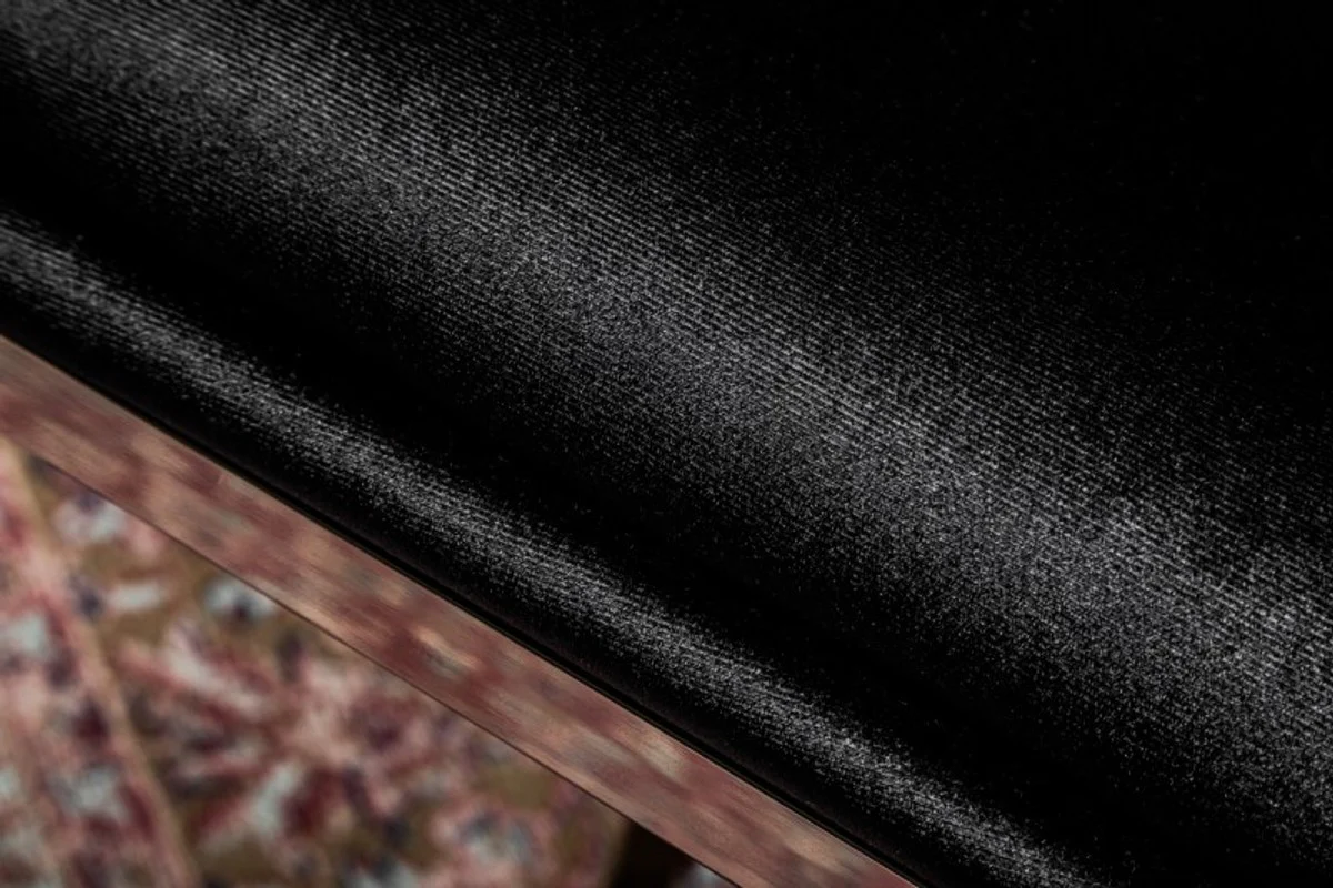 Designer Esszimmerstuhl Silber / Schwarz 61 x 60 x H.79 cm - Esszimmermöbel