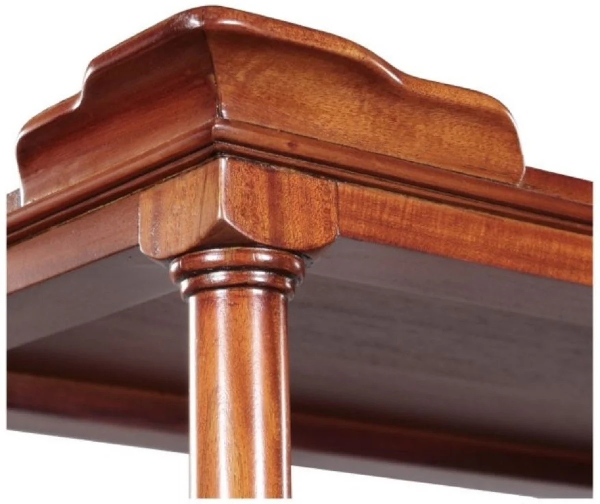 Luxus Jugendstil Bücherschrank Braun / Dunkelbraun 81 x 40 x H. 182 cm - Regalschrank mit Rollen und 2 Schubladen