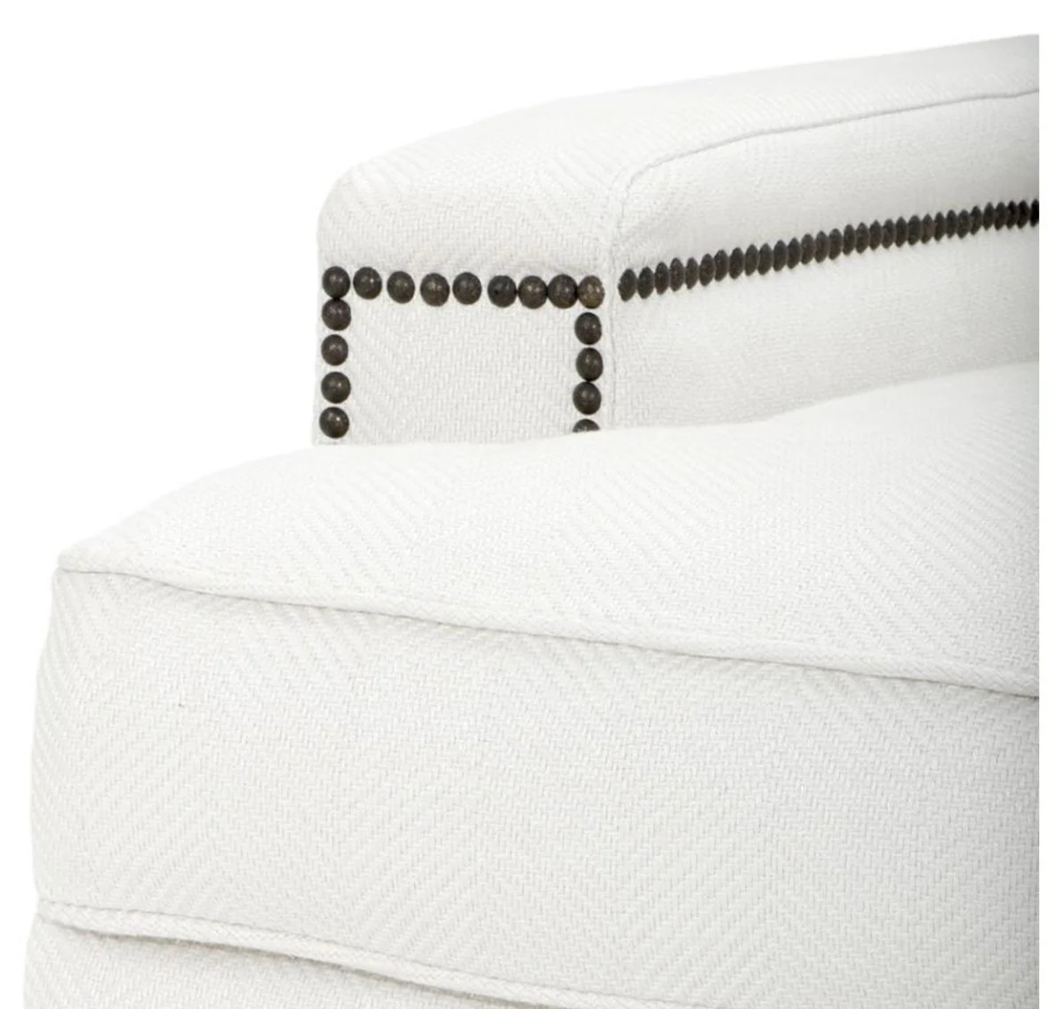 Luxus Designer Sofa Weiß 262 x 102 x H. 90 cm - Wohnzimmer Möbel