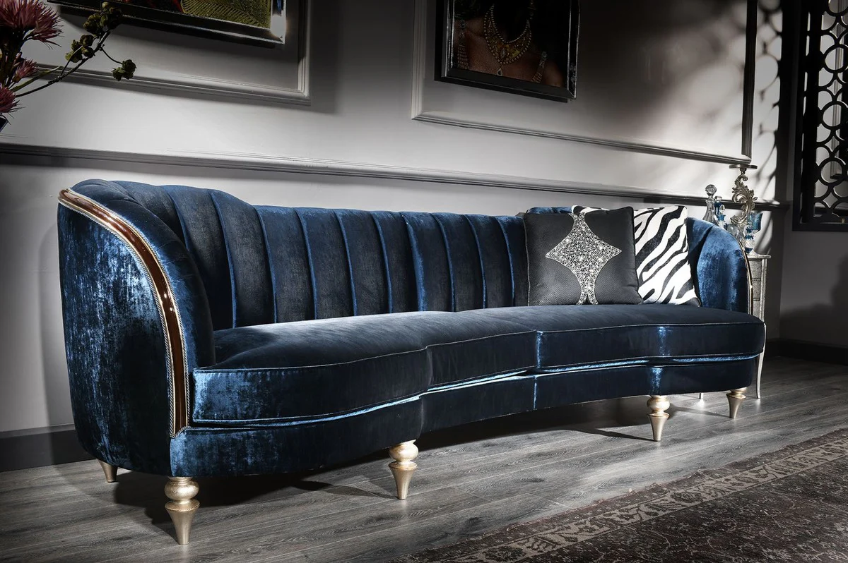 Luxus Barock Wohnzimmer Set - 2 Sofas & 2 Sessel & 1 Couchtisch mit Glasplatte - Handgefertigte Barock Wohnzimmer Möbel - Edel & Prunkvoll