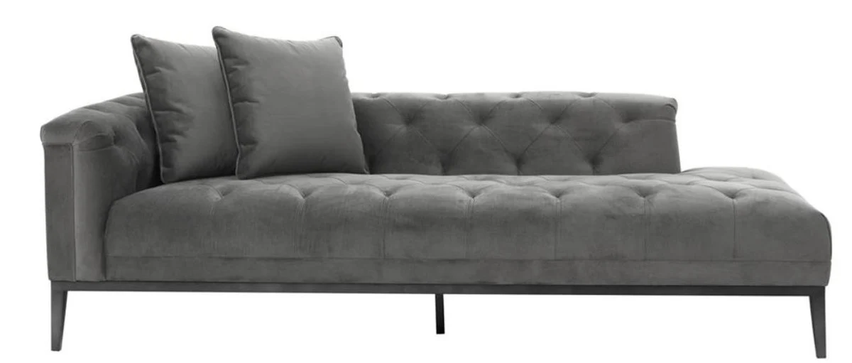 Luxus Sofa Dunkelgrau Linksseitig 220 x 96 x H. 66 cm - Hotel Möbel