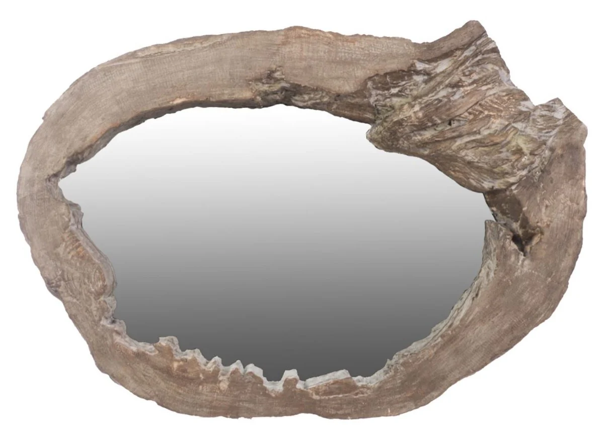Designer Spiegel / Wandspiegel in Wurzeloptik Braun 110 x 14 x H. 80 cm - Designermöbel