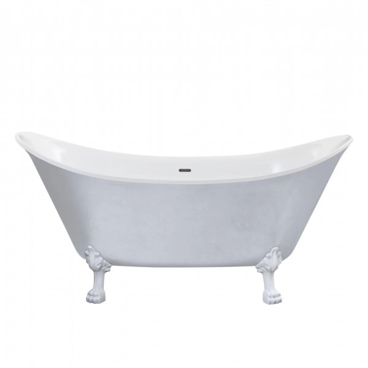 Jugendstil Badewanne freistehend Edelstahleffekt Modell He-Lyd 1730mm - Freistehende Retro Antik Badewanne Barock Stil