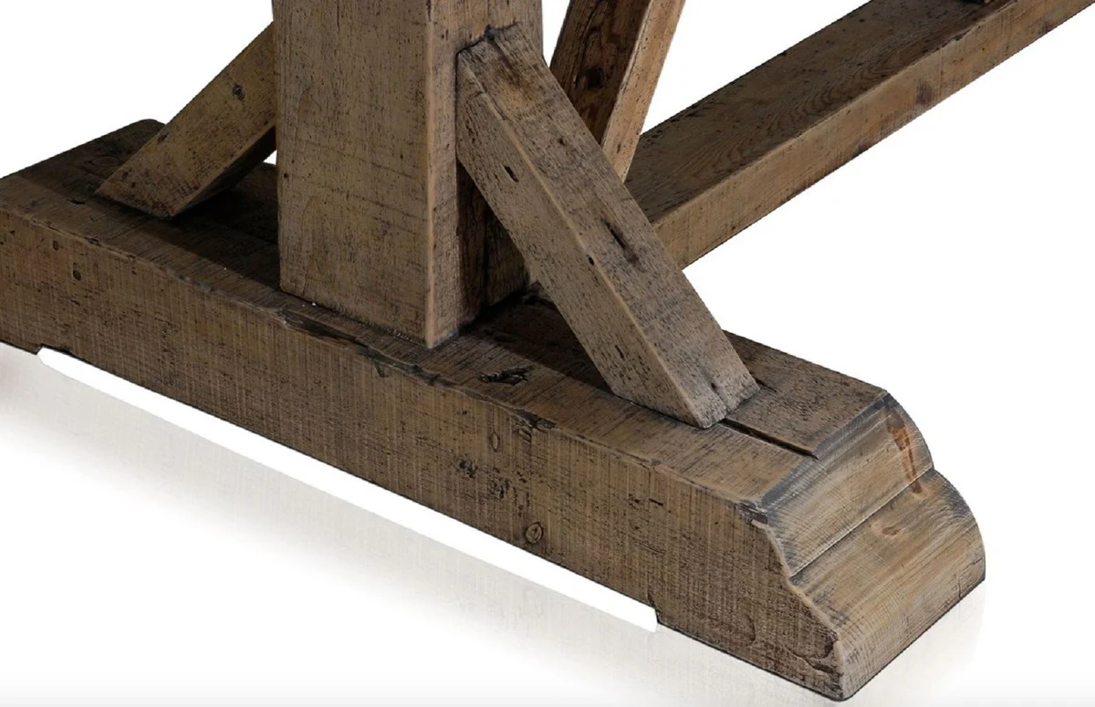 Landhausstil Esstisch Braun 330 x 110 x H. 77 cm - Rustikaler Massivholz Küchentisch - Rustikale Massivholz Esszimmer Möbel - Landhausstil Esszimmer Möbel